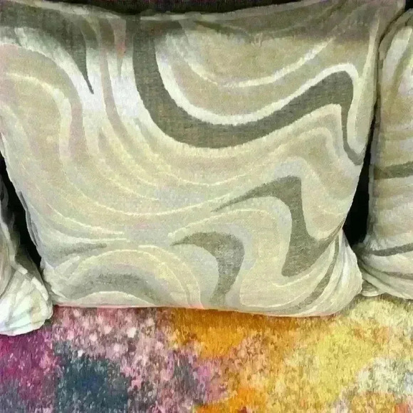 Decorative pillows beige, gray, and white square decorative pillows, NWT 2 - Picture 1 of 2